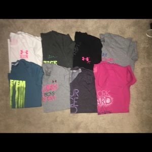 Lot of 8 workout shirts.
